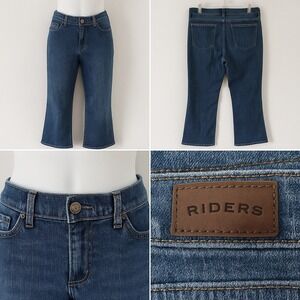 Riders Bootcut Jeans Women's Size 12P Petite Blue Denim Stretch Mid Rise Classic
